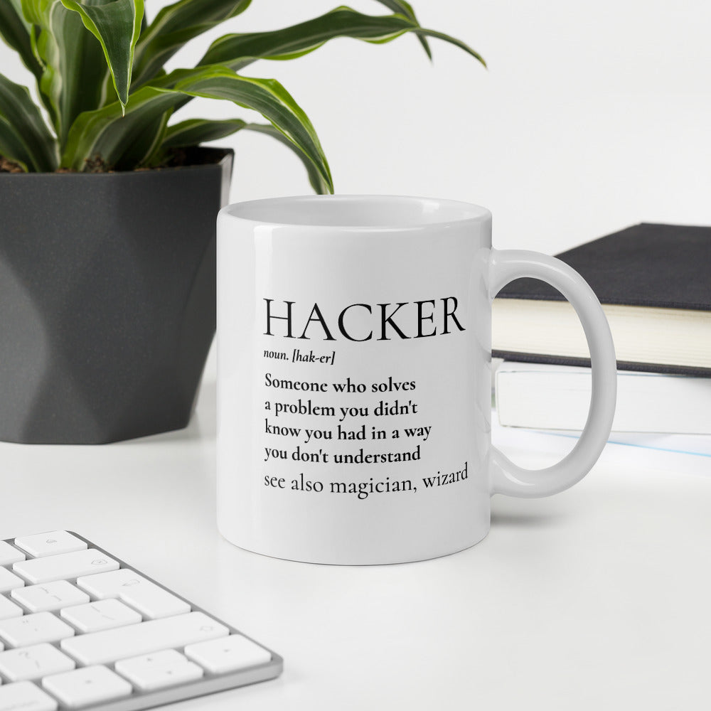 HACKER noun. [hak-er] - Mug by DarkByteGear