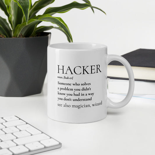 HACKER noun. [hak-er] - Mug by DarkByteGear