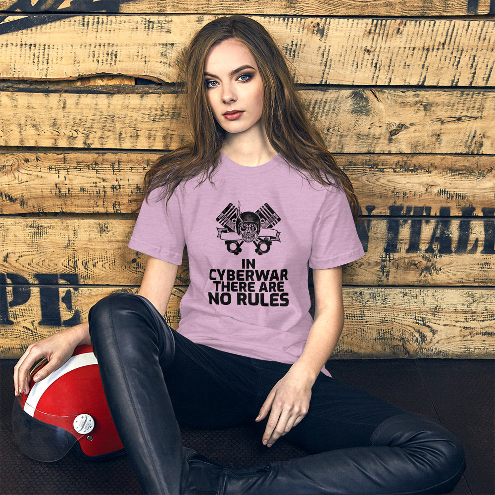 In cyberwar, there are no rules - Short-Sleeve Unisex T-Shirt (black text) by DarkByteGear