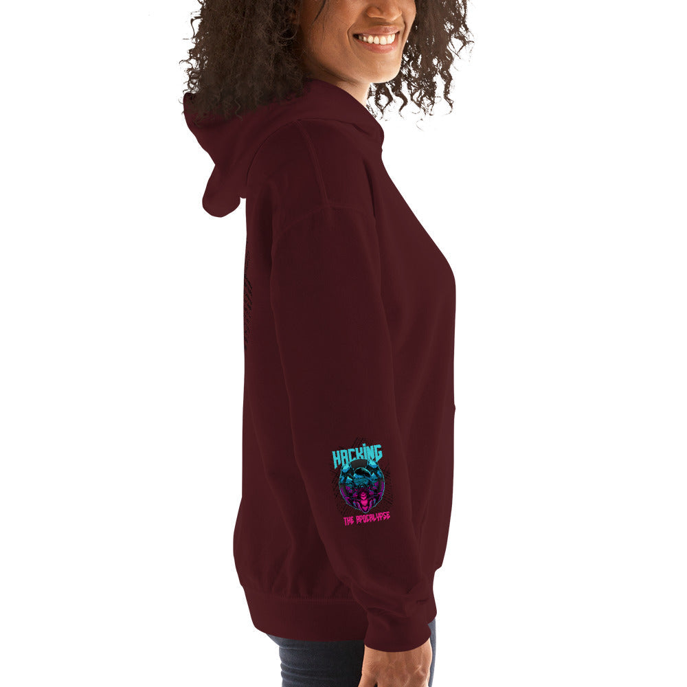 Hacking the apocalypse v1 - Unisex Hoodie (with all sides design) by DarkByteGear