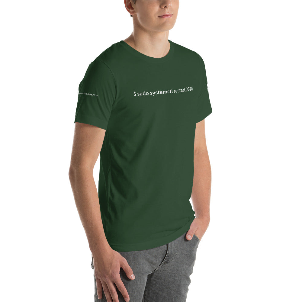 $ sudo systemctl restart 2020 - Short-Sleeve Unisex T-Shirt ( with all sides design) by DarkByteGear