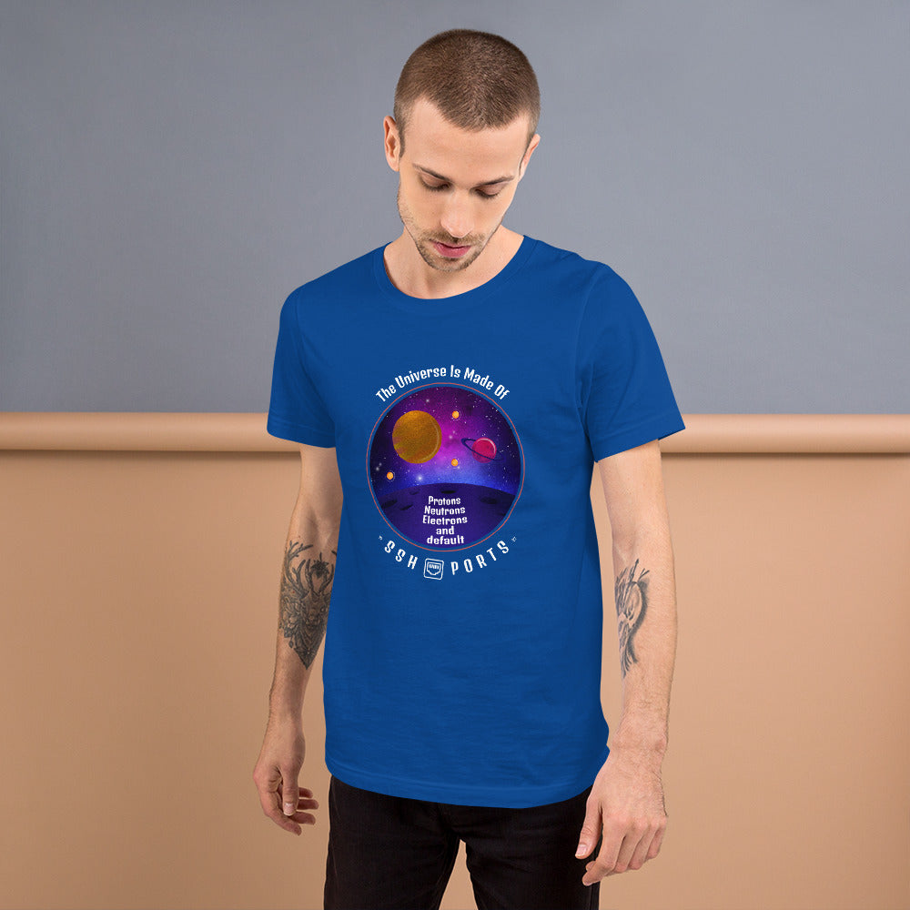 The Universe Is Made Of Default SSH Ports - Short-Sleeve Unisex T-Shirt by DarkByteGear