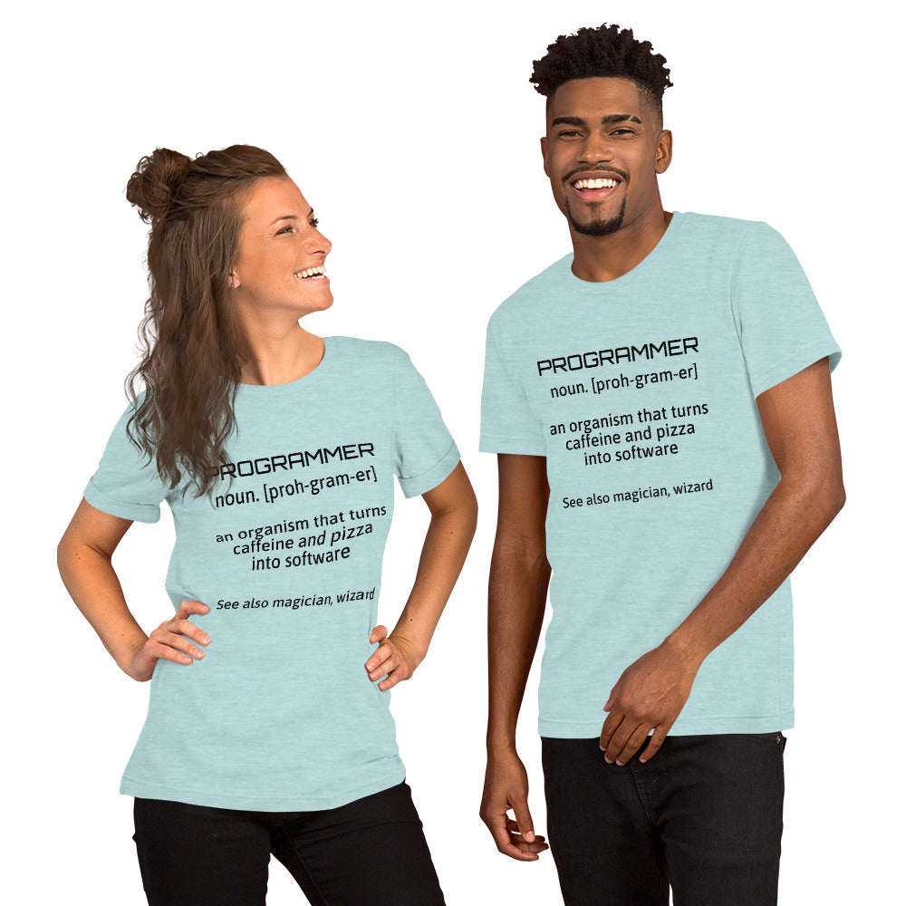 PROGRAMMER - Short-Sleeve Unisex T-Shirt (black text) by DarkByteGear