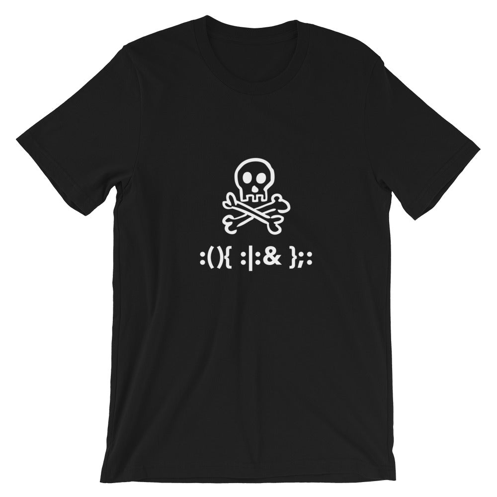 Bash Fork Bomb Linux - Short-Sleeve Unisex T-Shirt by DarkByteGear