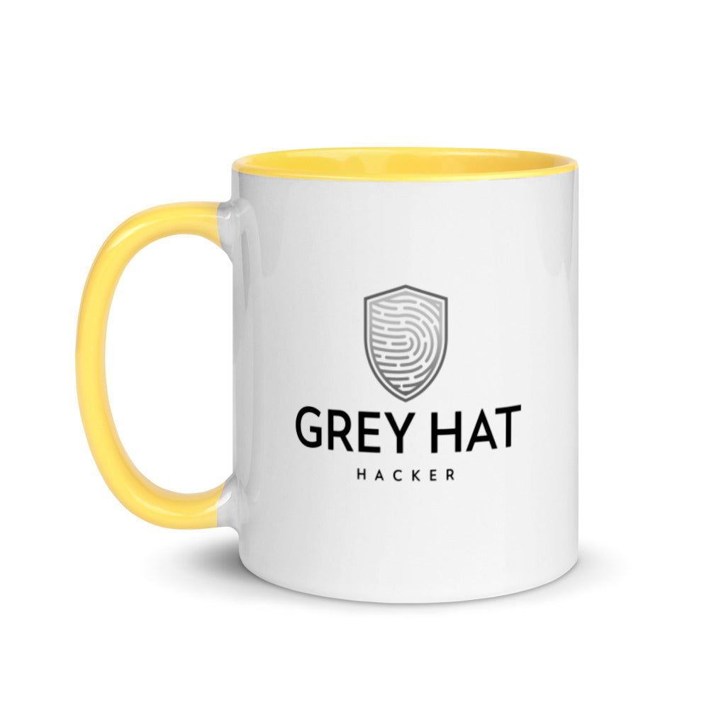 Grey Hat Hacker v1 - Mug with Color Inside by DarkByteGear