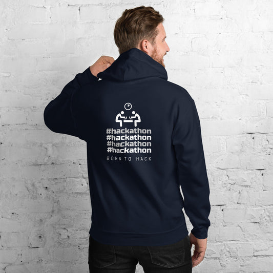 #hackathon - Unisex Hoodie (white text) by DarkByteGear