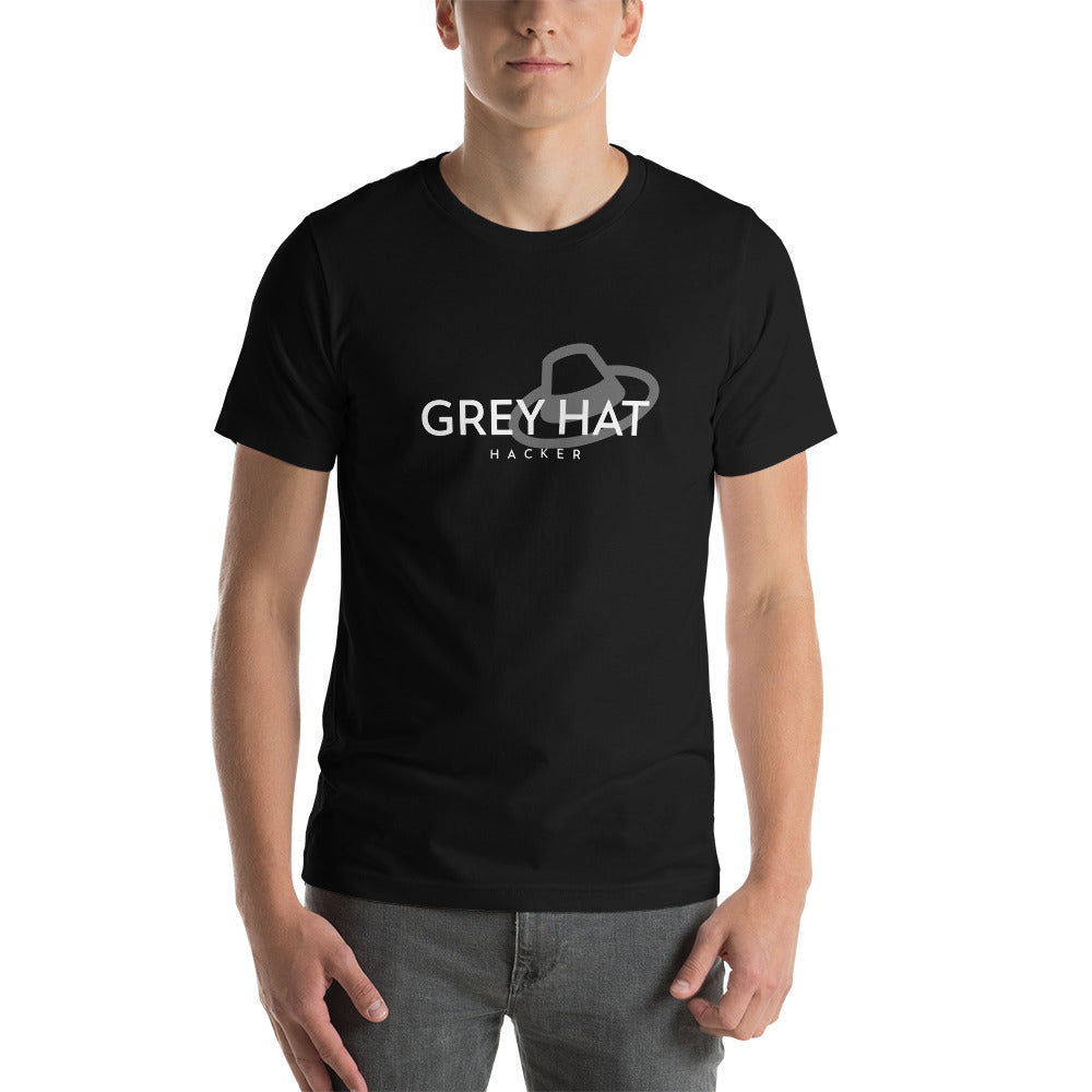 Grey Hat Hacker - Short-Sleeve Unisex T-Shirt by DarkByteGear