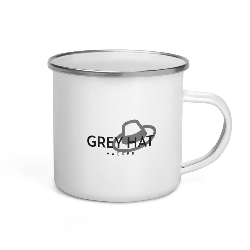 Grey Hat Hacker - Enamel Mug by DarkByteGear
