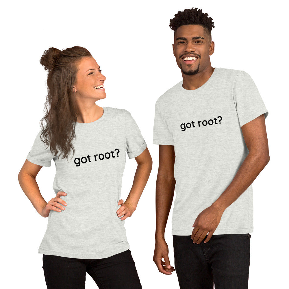 Got root - Short-Sleeve Unisex T-Shirt (black text) by DarkByteGear