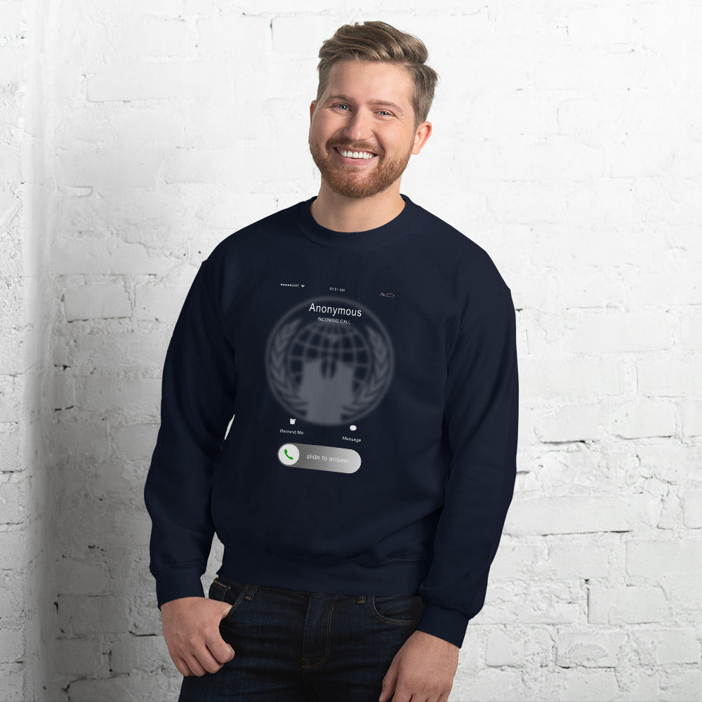 Anonymous incoming call - Unisex Sweatshirt by DarkByteGear