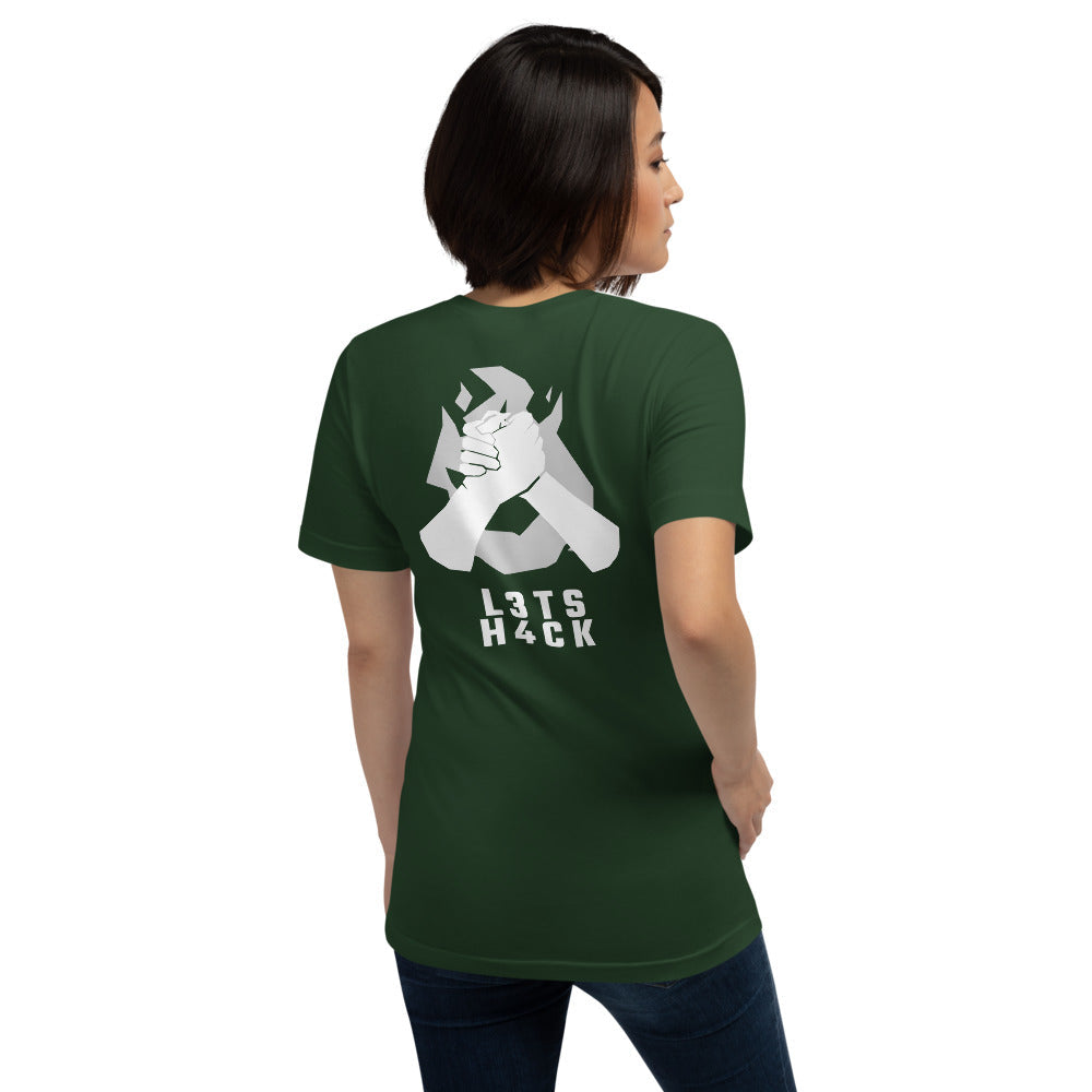 L3ts H4ck - Short-Sleeve Unisex T-Shirt (white text) by DarkByteGear