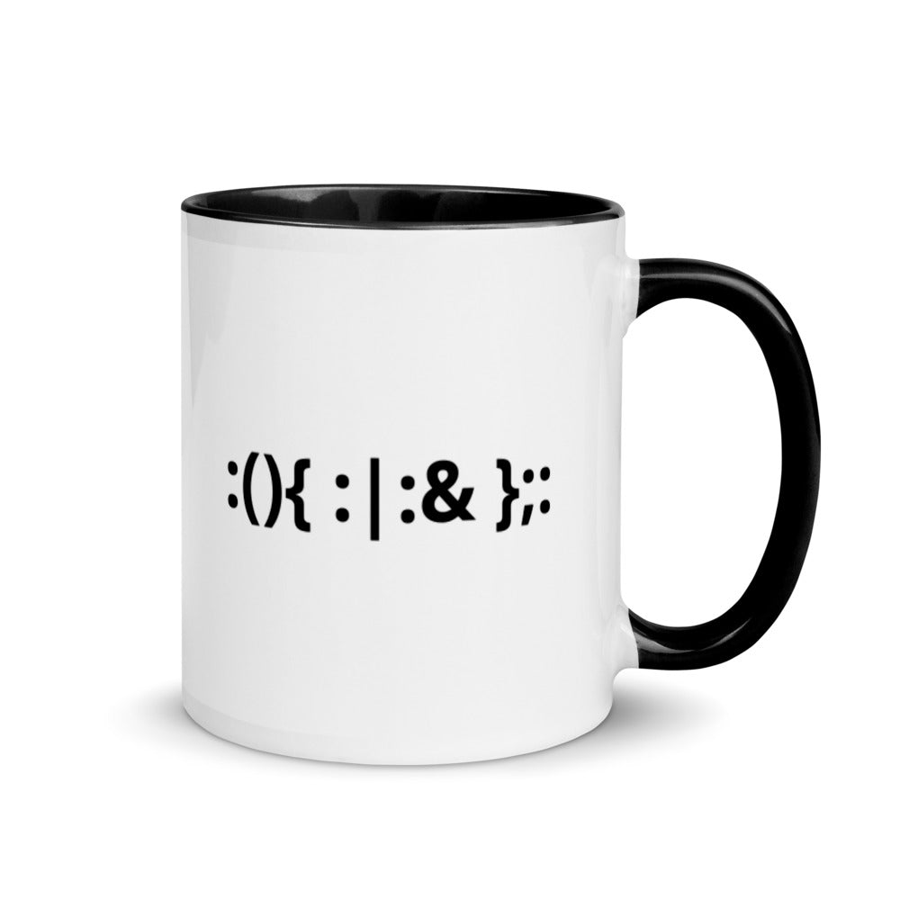 Linux Hackers - Bash Fork Bomb - Mug with Color Inside by DarkByteGear
