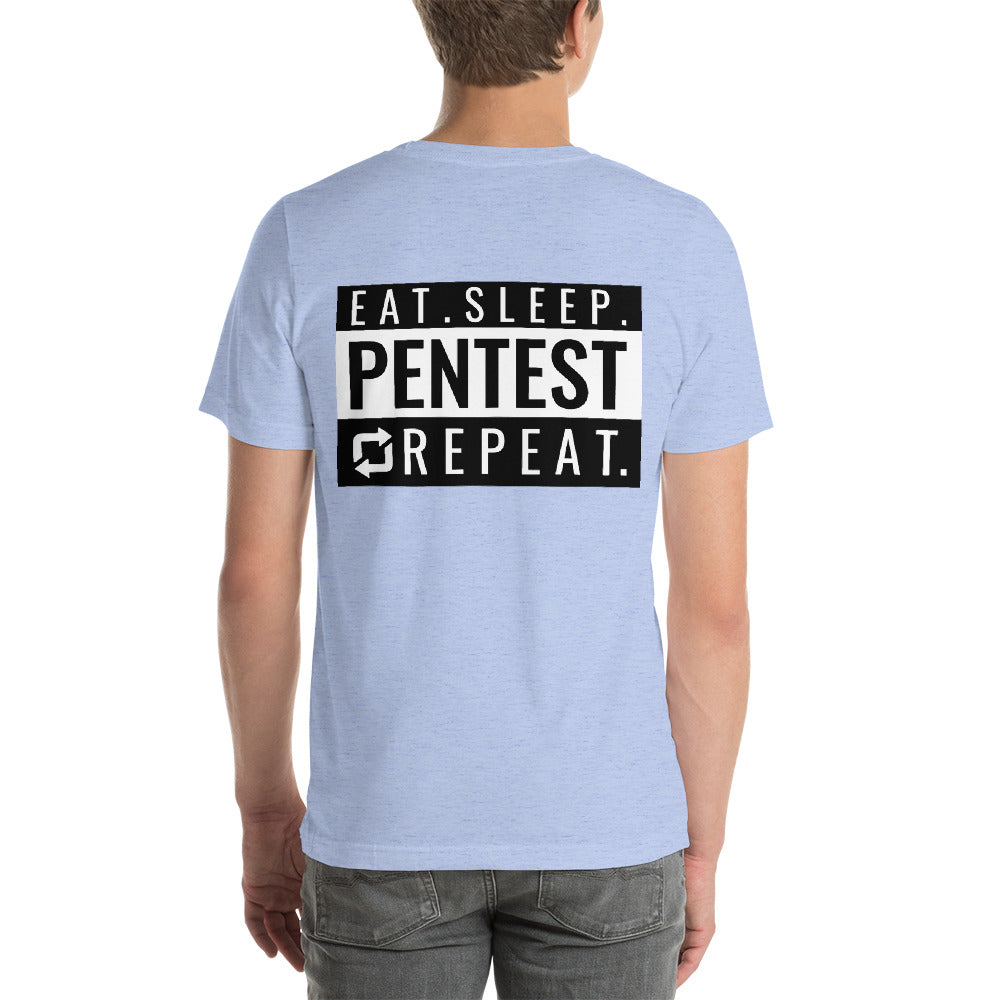 Eat sleep pentest repeat - Short-Sleeve Unisex T-Shirt (white) by DarkByteGear