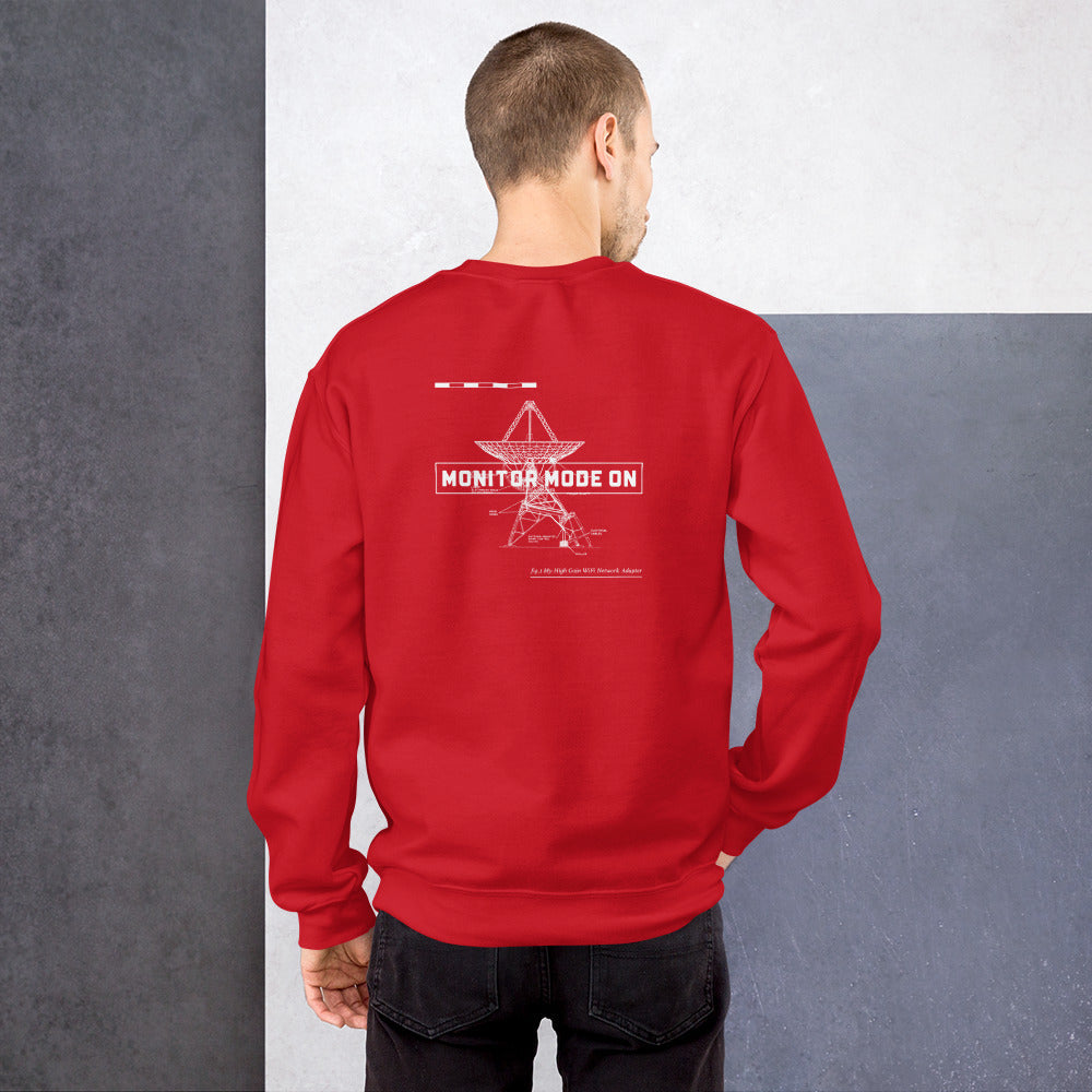 Monitor mode ON - Unisex Sweatshirt (white text) by DarkByteGear
