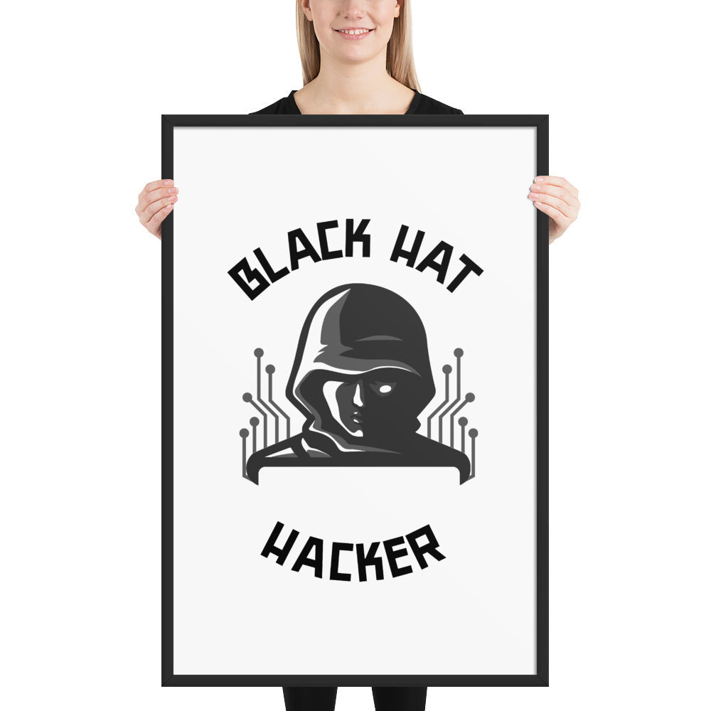 Black Hat Hacker - Framed poster by DarkByteGear