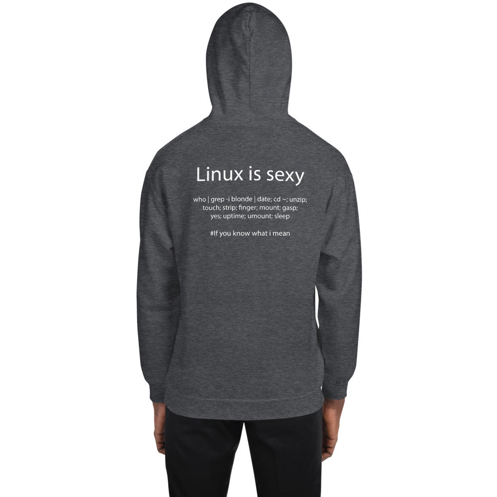 Linux is sexy - Unisex Hoodie ( with back design) by DarkByteGear