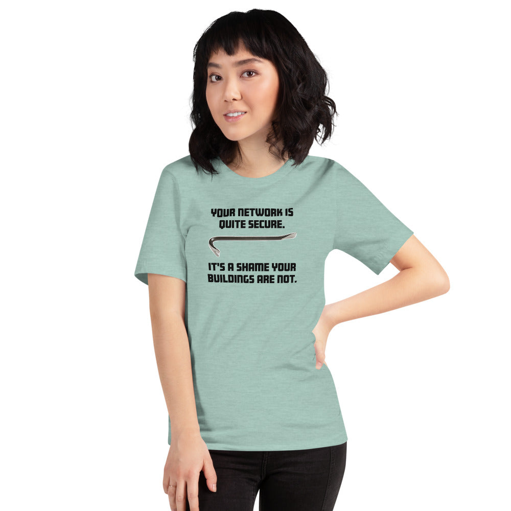 Your network is quite secure - Short-Sleeve Unisex T-Shirt (black text) by DarkByteGear