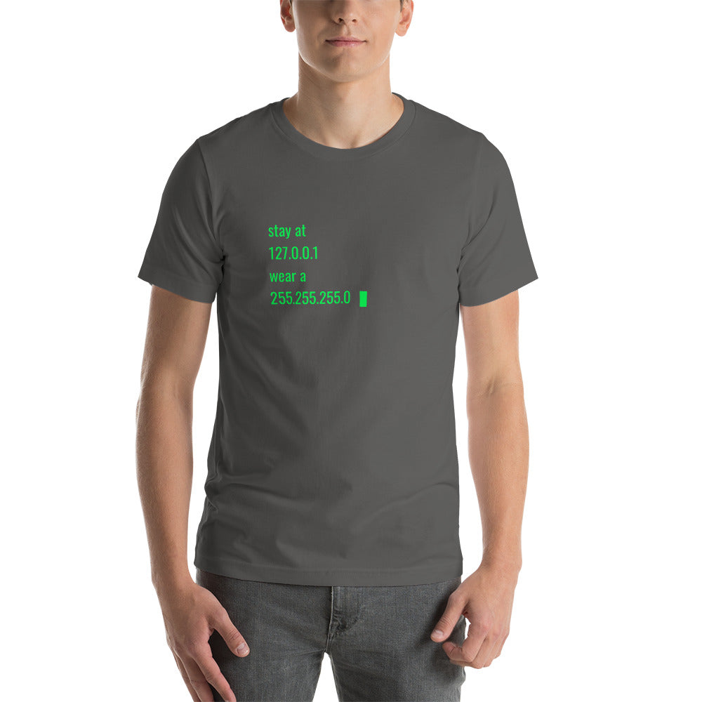 stay at at home, wear a mask - Short-Sleeve Unisex T-Shirt by DarkByteGear