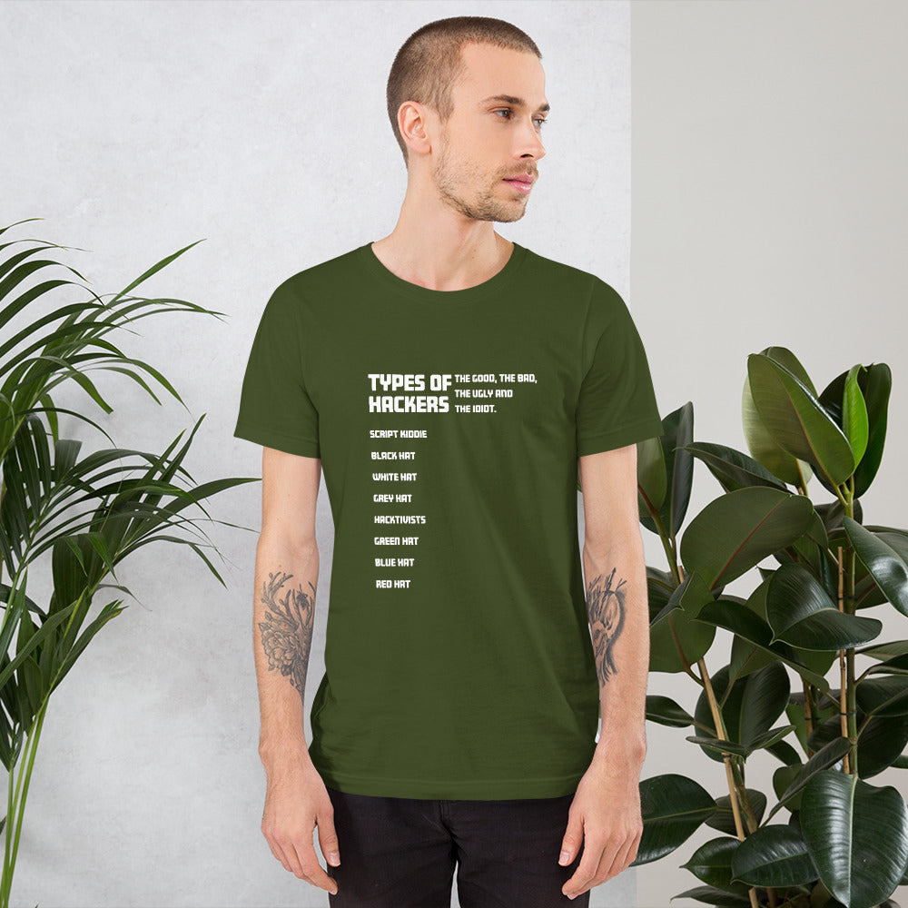 Types Of Hackers - Short-Sleeve Unisex T-Shirt by DarkByteGear