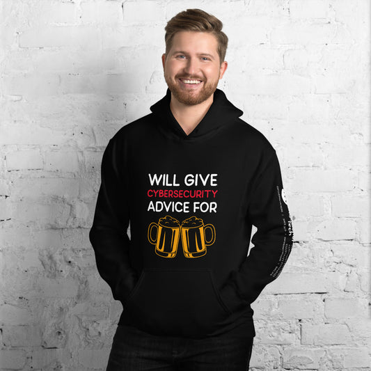 Will give cyber security advice for beer - Unisex Hoodie by DarkByteGear
