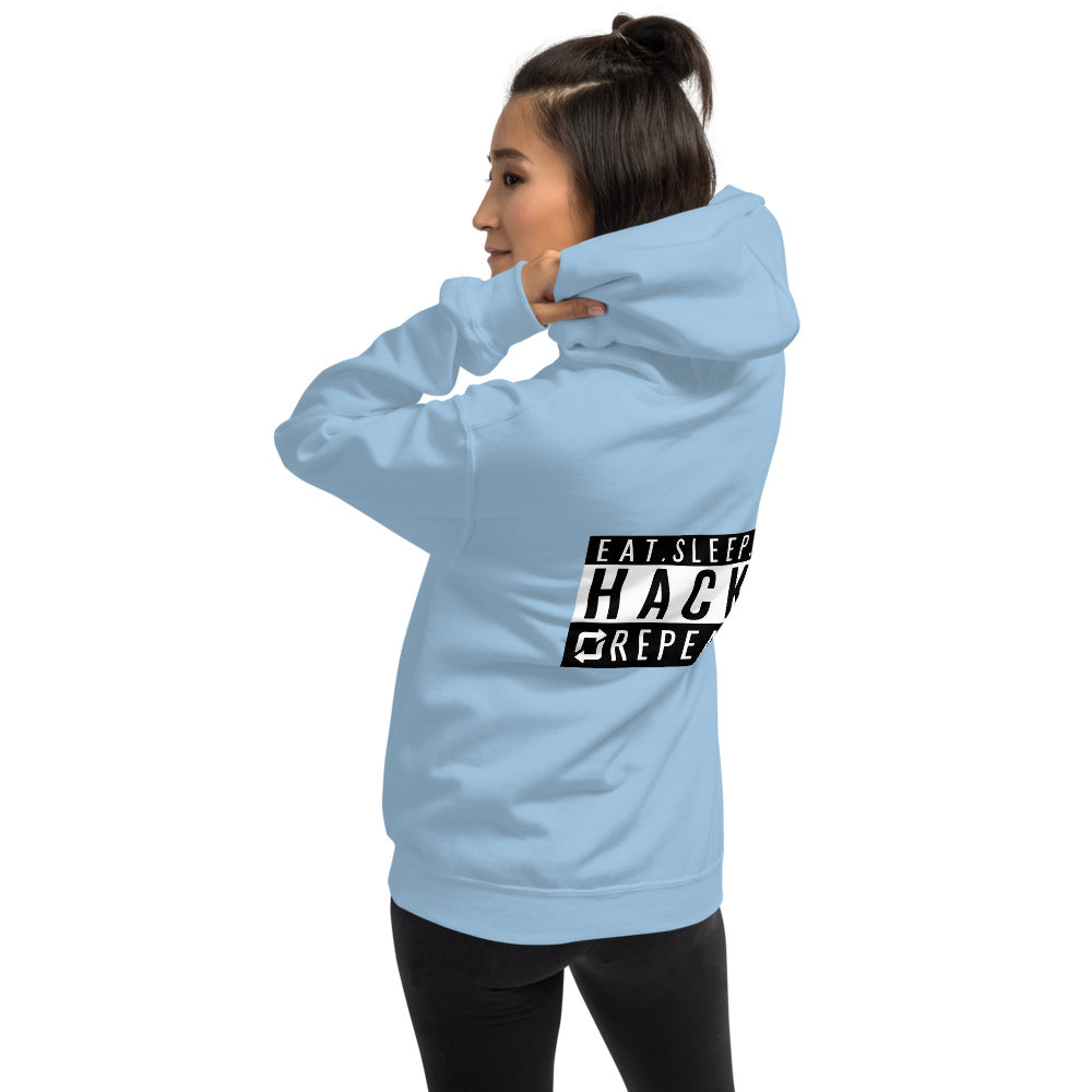 Eat Sleep Hack Repeat - Unisex Hoodie (black) by DarkByteGear