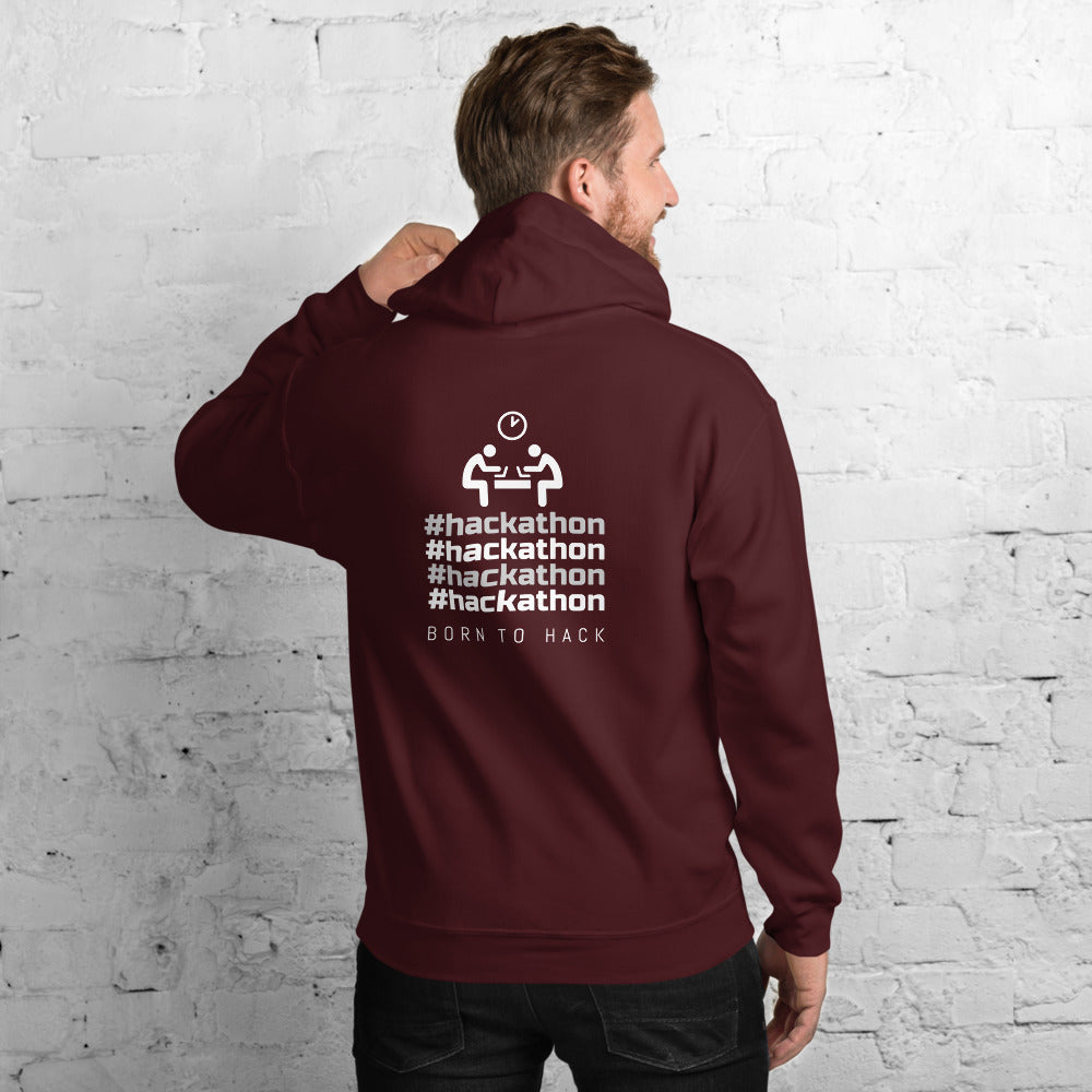 #hackathon - Unisex Hoodie (white text) by DarkByteGear