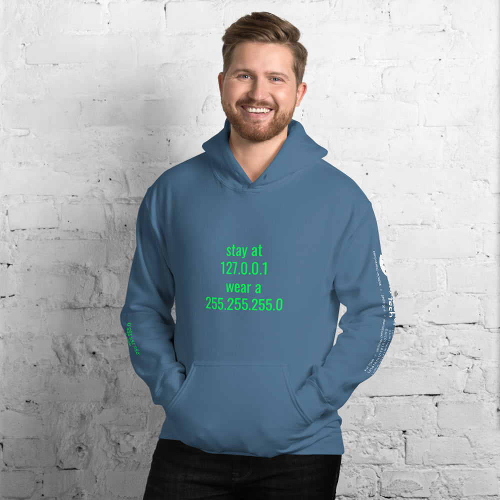 stay at at home, wear a mask - Unisex Hoodie (with all sides design) by DarkByteGear