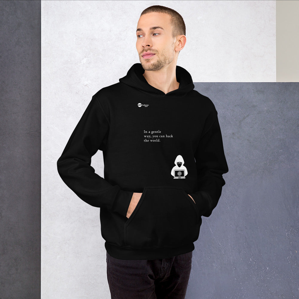You can hack the world - Hooded Sweatshirt (white text) by DarkByteGear