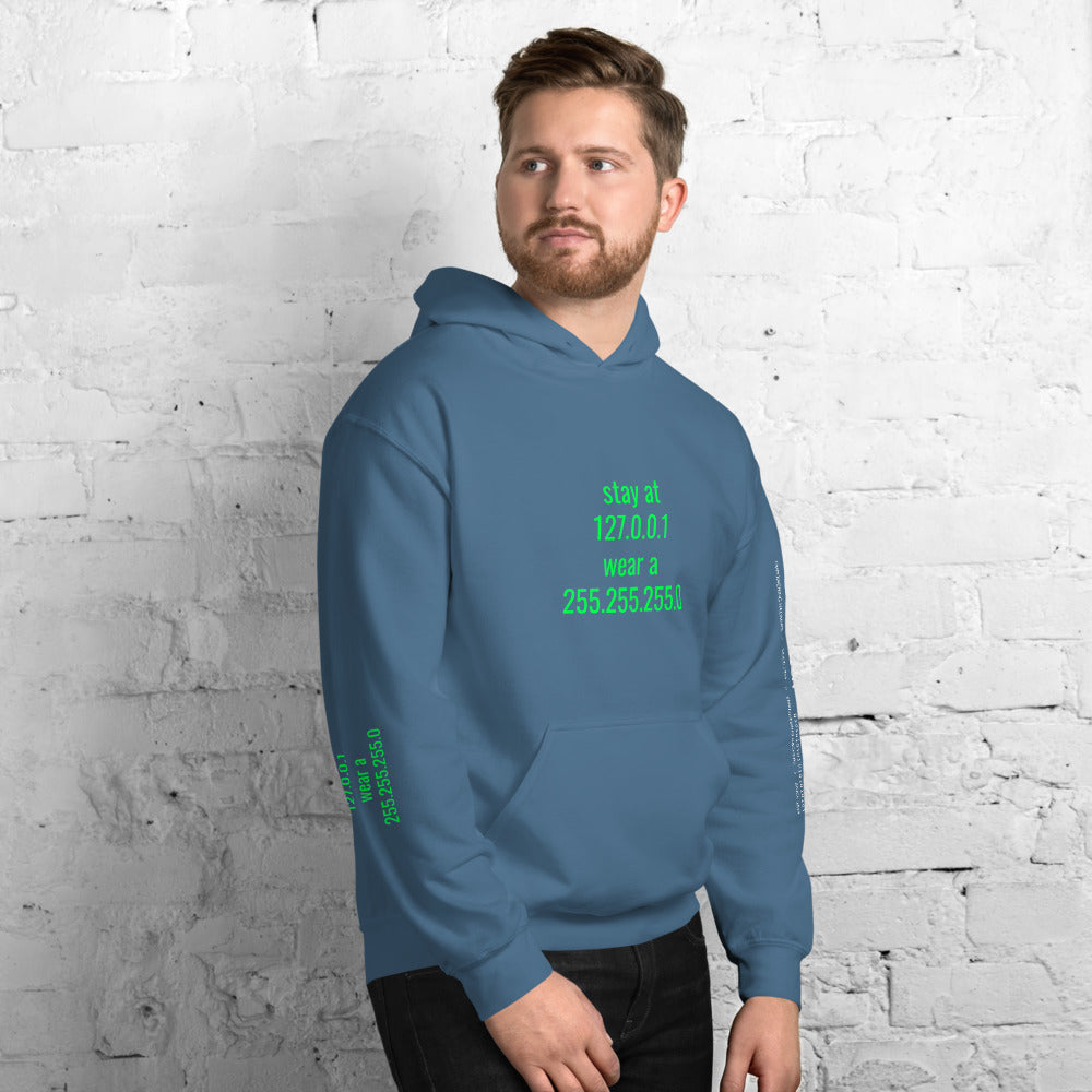 stay at at home, wear a mask - Unisex Hoodie (with all sides design) by DarkByteGear