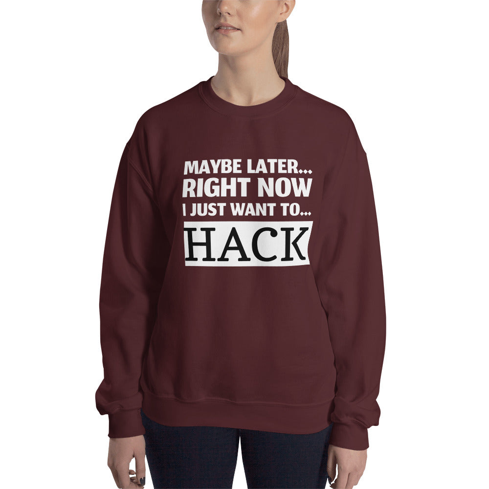 Maybe later... right now I just want to... hack - Unisex Sweatshirt by DarkByteGear