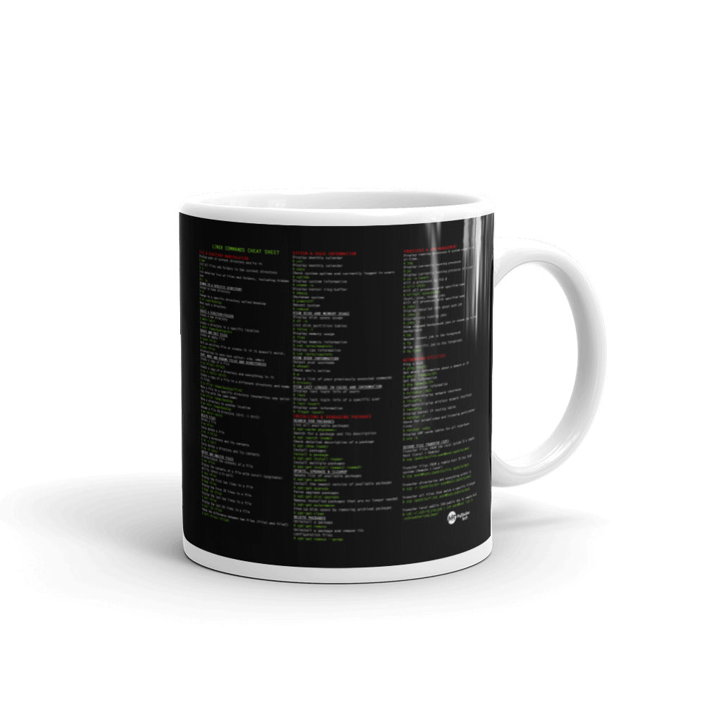 Linux Commands Cheat Sheet - Mug by DarkByteGear
