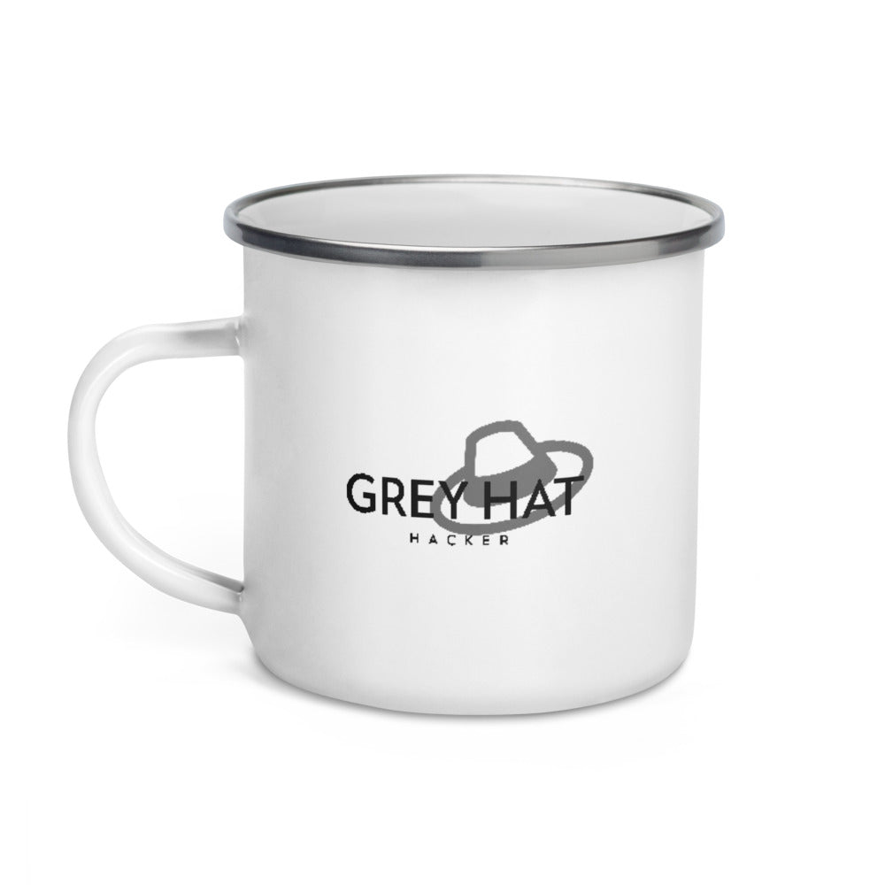 Grey Hat Hacker - Enamel Mug by DarkByteGear