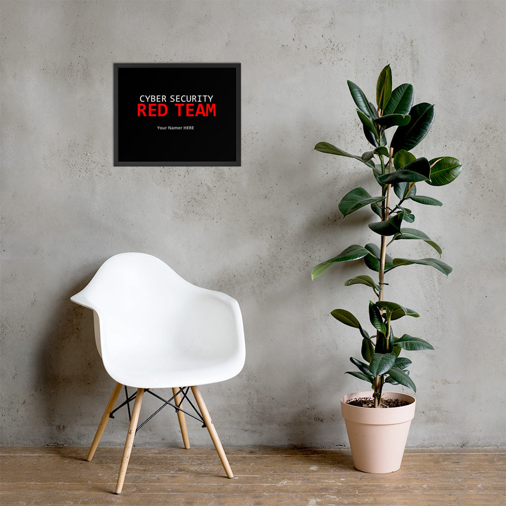 Custom Cyber Security Red team - Framed poster by DarkByteGear