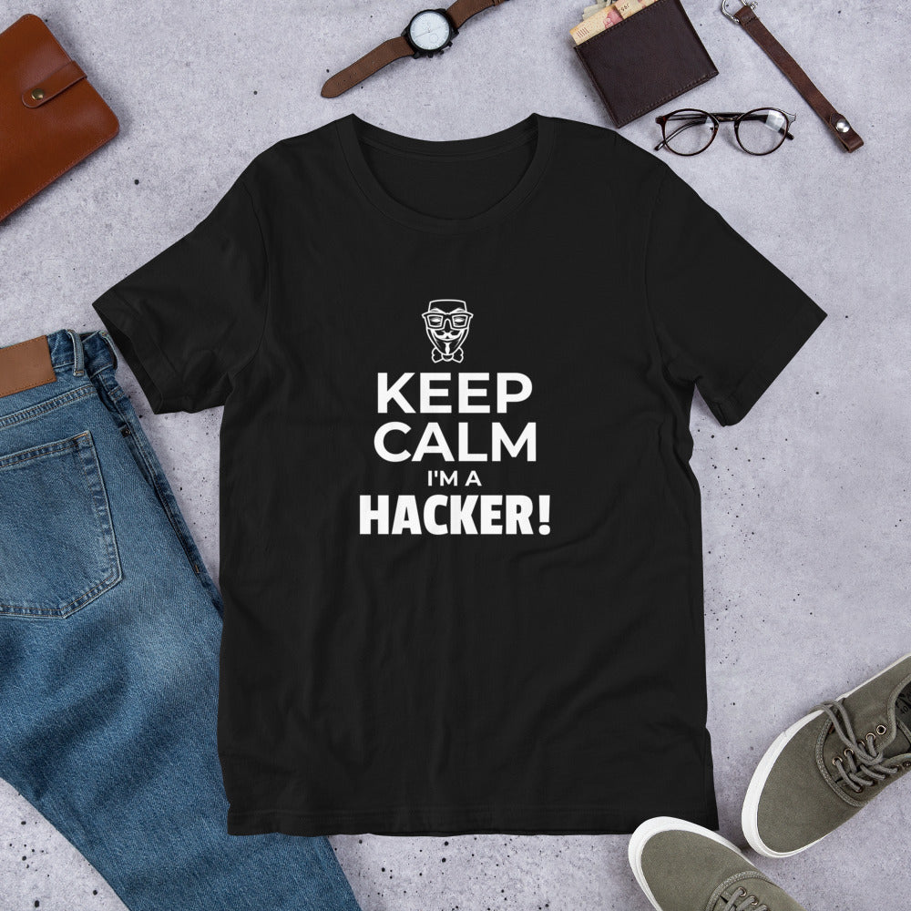 Keep Calm I'm a hacker! - Short-Sleeve Unisex T-Shirt (white text) by DarkByteGear
