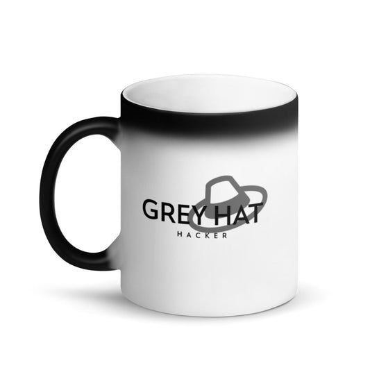 Grey Hat Hacker - Matte Black Magic Mug by DarkByteGear