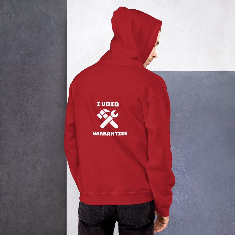 I void warranties - Unisex Hoodie (white text) by DarkByteGear
