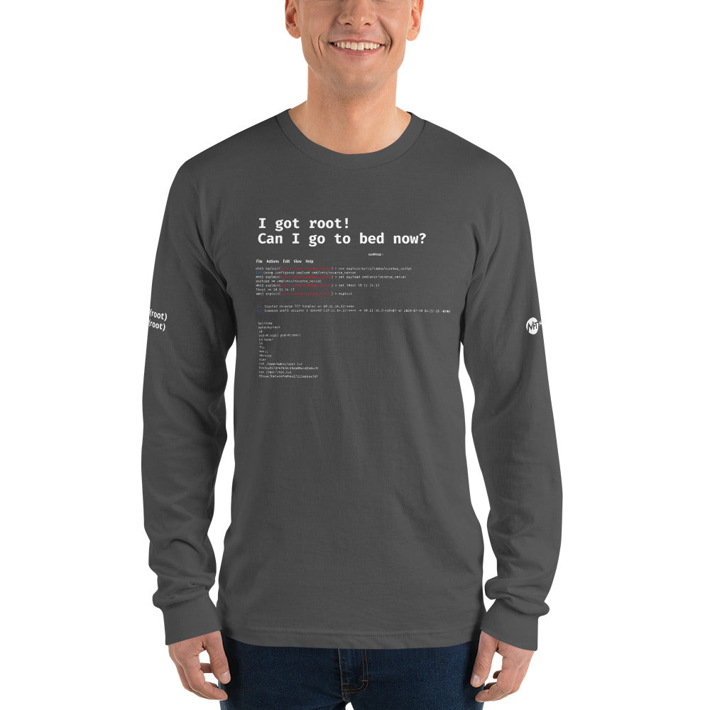 I got root! Can I go to bed now? - Long sleeve t-shirt by DarkByteGear