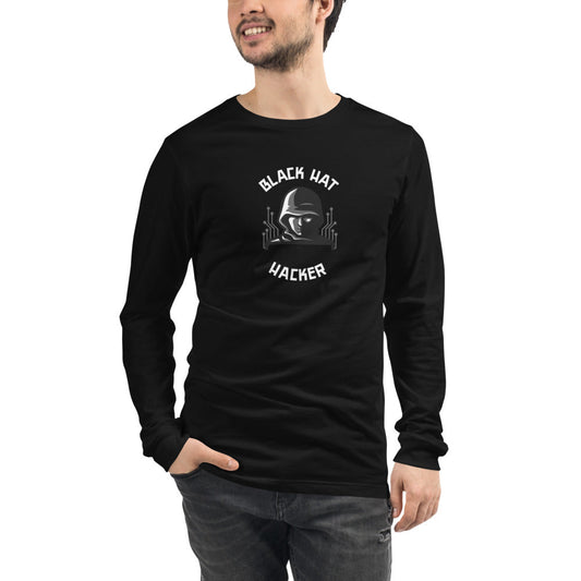 Black Hat Hacker - Unisex Long Sleeve Tee by DarkByteGear