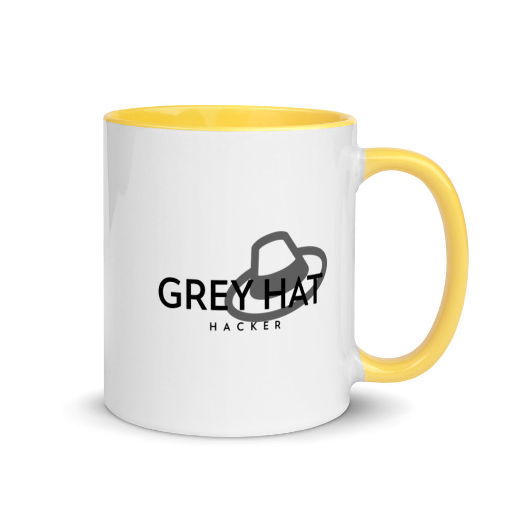 Grey Hat Hacker - Mug with Color Inside by DarkByteGear