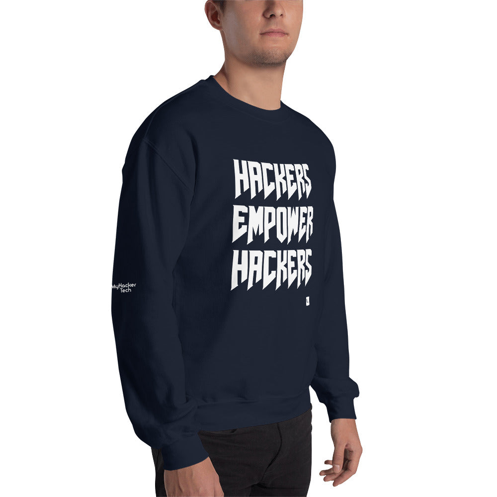 Hackers empower hackers - Unisex Sweatshirt by DarkByteGear