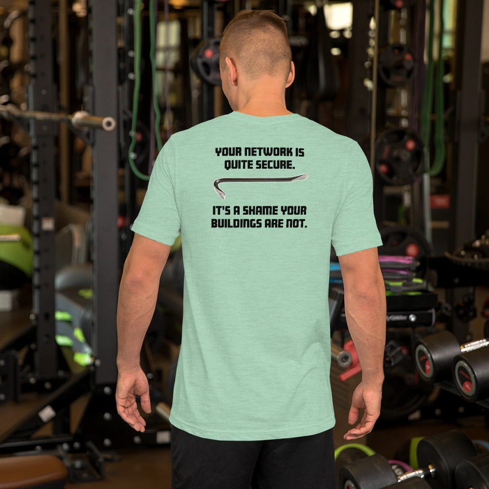 Your network is quite secure - Short-Sleeve Unisex T-Shirt (black text) by DarkByteGear