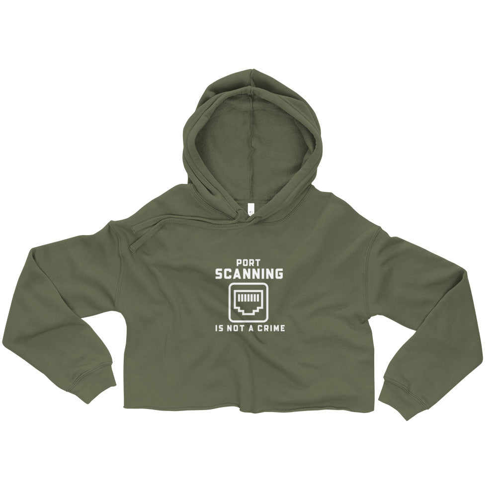 Port Scanning is not a crime - Crop Hoodie by DarkByteGear