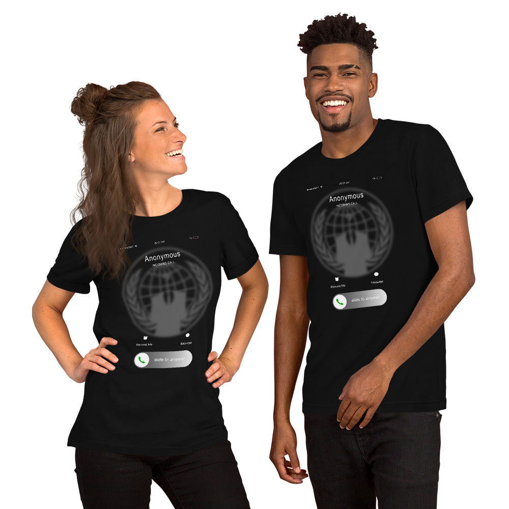 Anonymous incoming call - Short-Sleeve Unisex T-Shirt by DarkByteGear