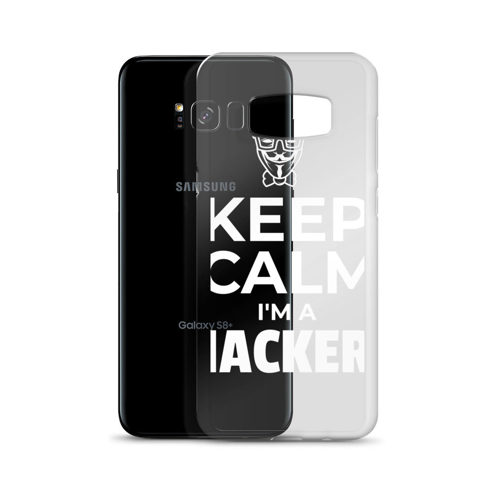 Keep Calm I'm a hacker! - Samsung Case (white text) by DarkByteGear