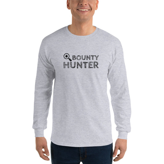 Bug bounty hunter - Long Sleeve T-Shirt (black text) by DarkByteGear