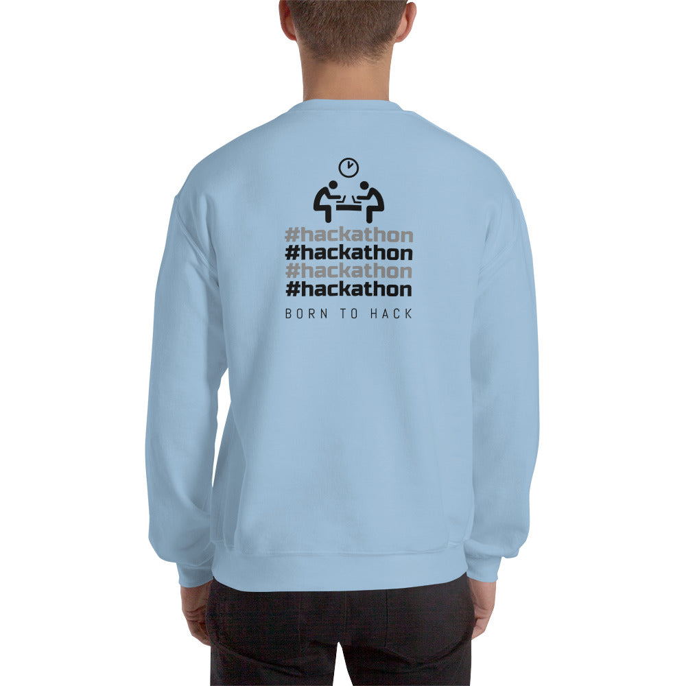 #hackathon - Unisex Sweatshirt (black text) by DarkByteGear