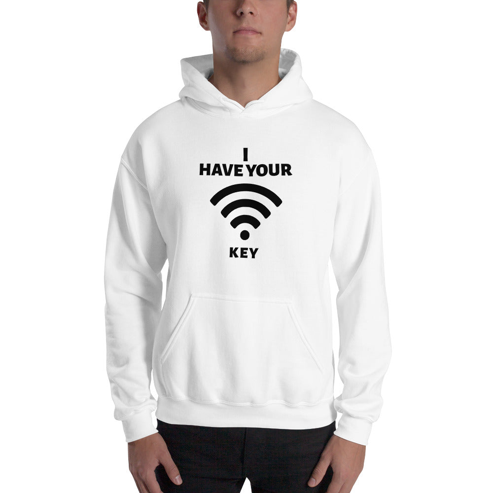 I have your Wi-Fi password - Unisex Hoodie (black text) by DarkByteGear