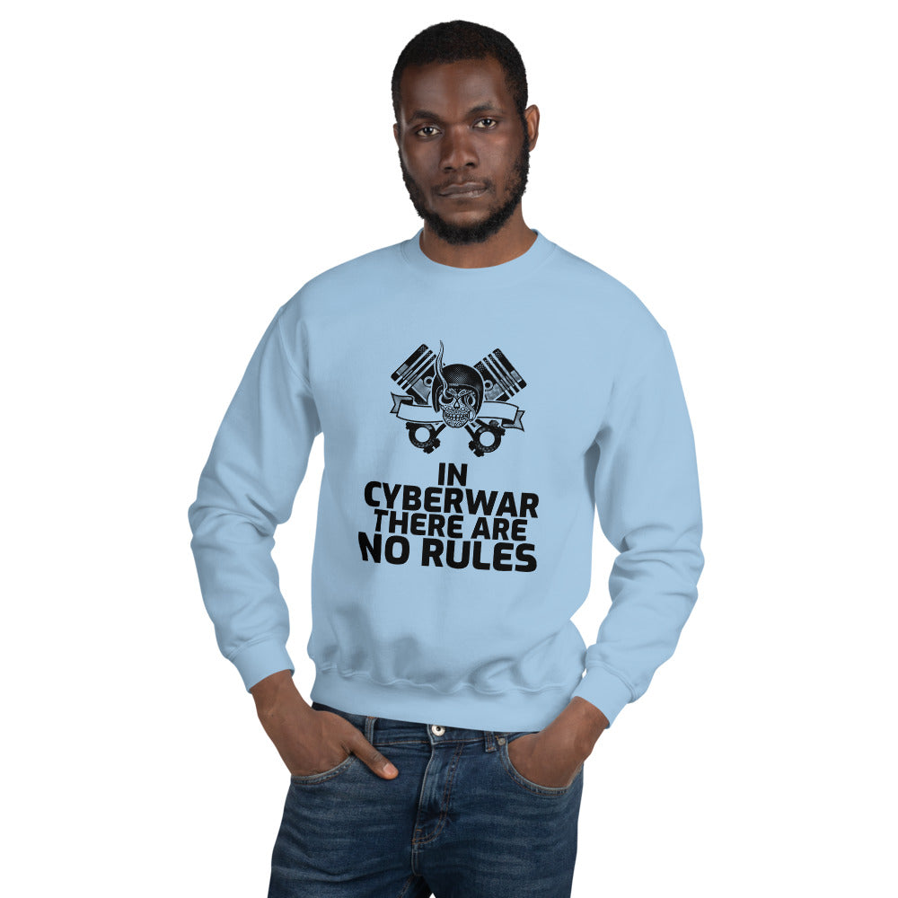 In cyberwar, there are no rules - Unisex Sweatshirt (black text) by DarkByteGear