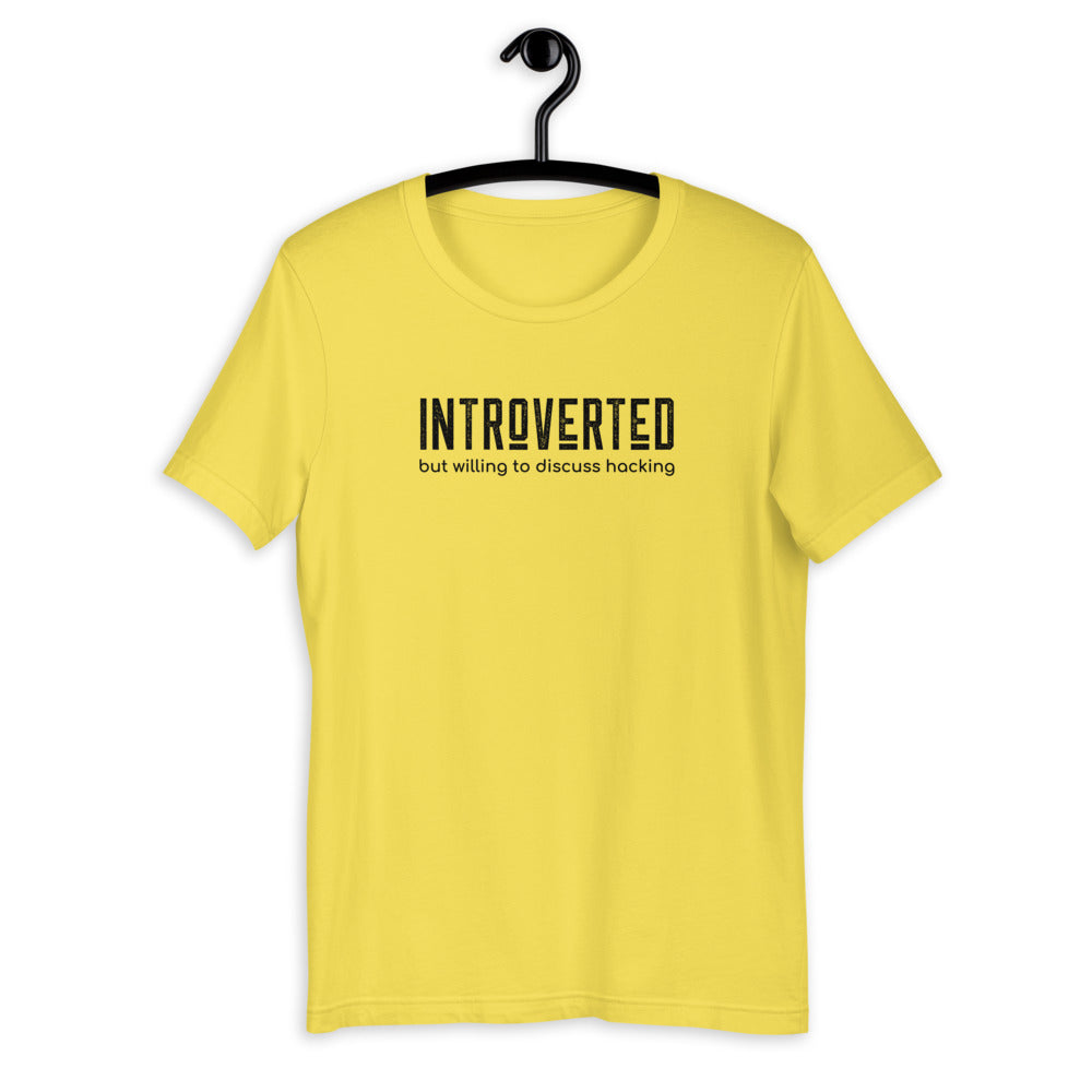 Introverted but willing to discuss hacking - Short-Sleeve Unisex T-Shirt by DarkByteGear