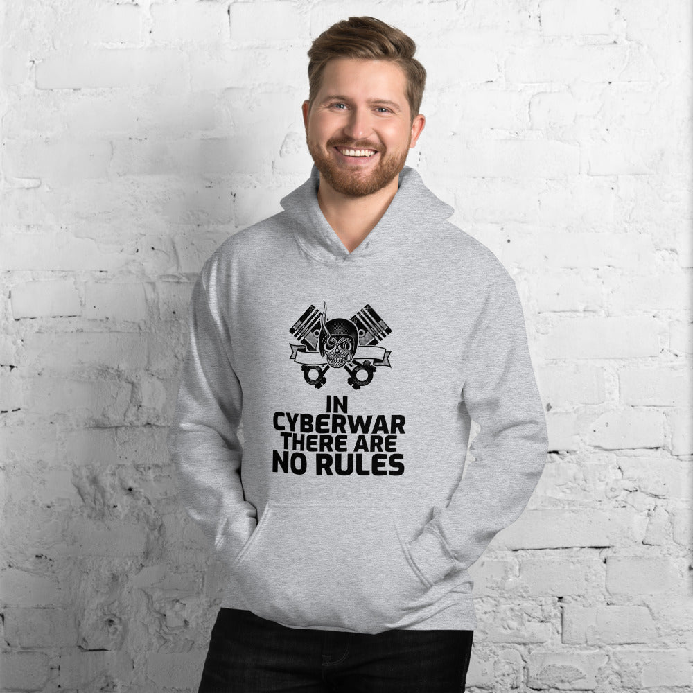 In cyberwar, there are no rules - Unisex Hoodie (black text) by DarkByteGear